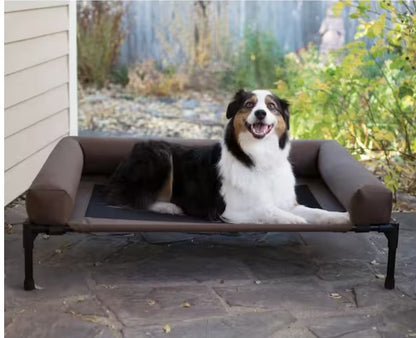 Large Chocolate/Mesh Original Bolster Pet Bed