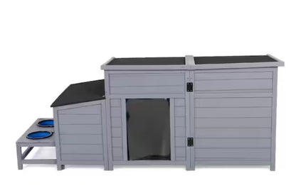 2-in-1 Outdoor Wood Dog House
