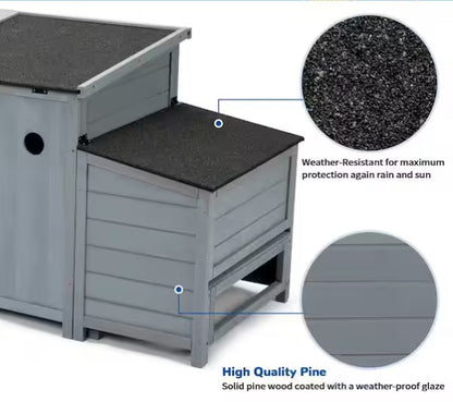 2-in-1 Outdoor Wood Dog House