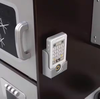 Espresso Wooden Play Kitchen and 30-Piece Play Food Accessories