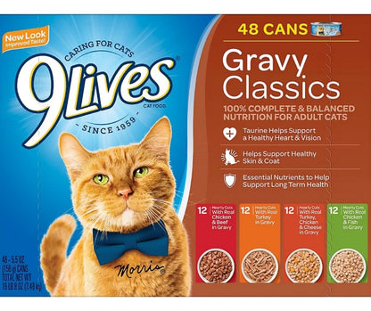 Gravy Classics Wet Cat Food Variety Pack, 48 pk.