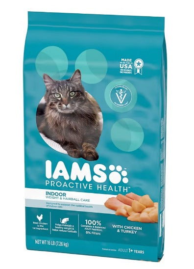 Adult Indoor Weight & Hairball Care Dry Cat Food, 16 lbs.