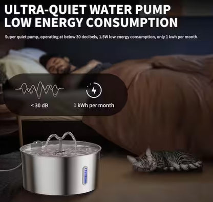 Stainless Steel Automatic Cat Water Fountain
