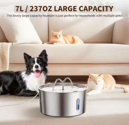 Stainless Steel Automatic Cat Water Fountain