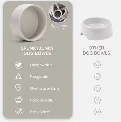 Ceramic Cat Bowl with Wood Stand