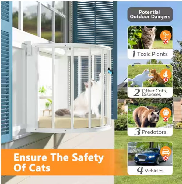 Stylish Arched Cat Window Catio