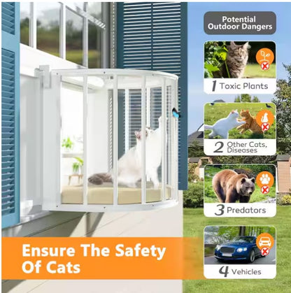 Stylish Arched Cat Window Catio