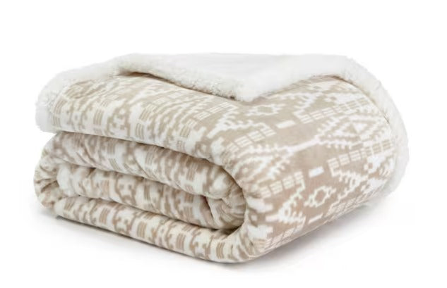 Ultra Plush Plaid Sherpa Reverse Throw Blanket