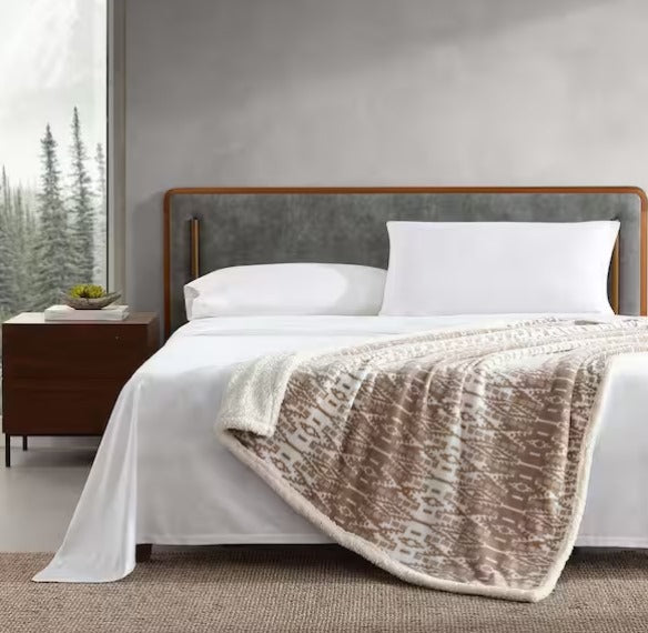 Ultra Plush Plaid Sherpa Reverse Throw Blanket