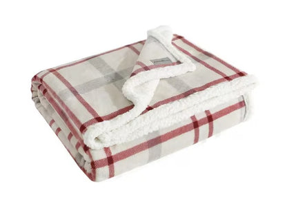 Ultra Plush Plaid Sherpa Reverse Throw Blanket