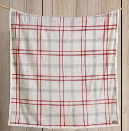 Ultra Plush Plaid Sherpa Reverse Throw Blanket