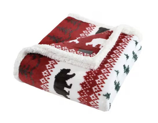 Ultra Plush Plaid Sherpa Reverse Throw Blanket