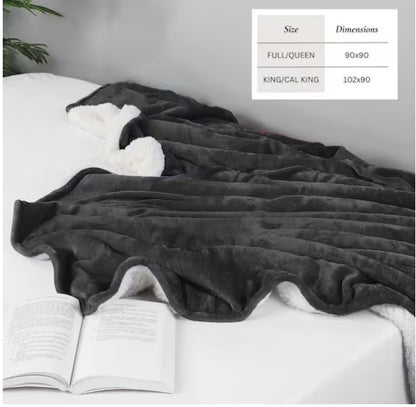 Velvet Plush Reversible Sherpa Blanket