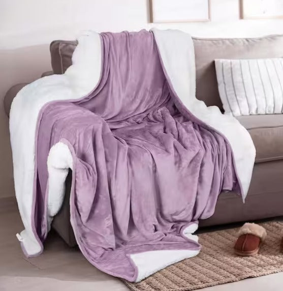 Velvet Plush Reversible Sherpa Blanket