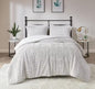 3-Piece Ivory Geometric Faux Fur Duvet Cover Set