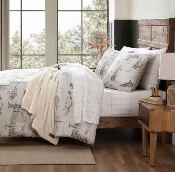 Light Grey/Beige Cotton Duvet Cover Set