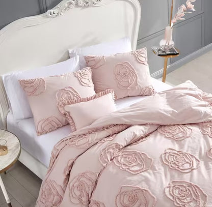 Pink Cotton Duvet Cover Set