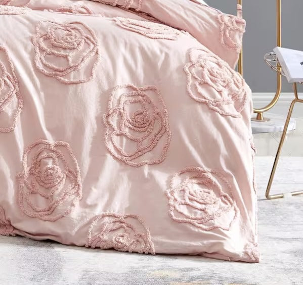 Pink Cotton Duvet Cover Set