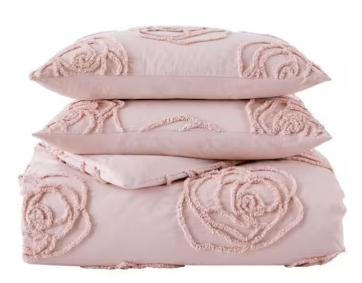 Pink Cotton Duvet Cover Set