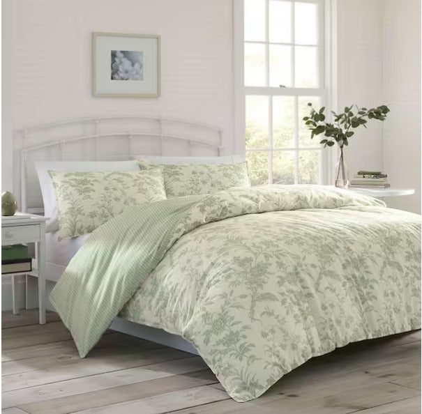 Green Floral Cotton Comforter Set