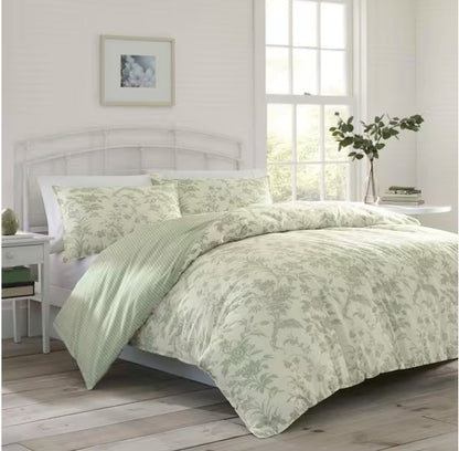 Green Floral Cotton Comforter Set