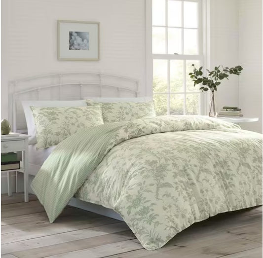 Green Floral Cotton Comforter Set