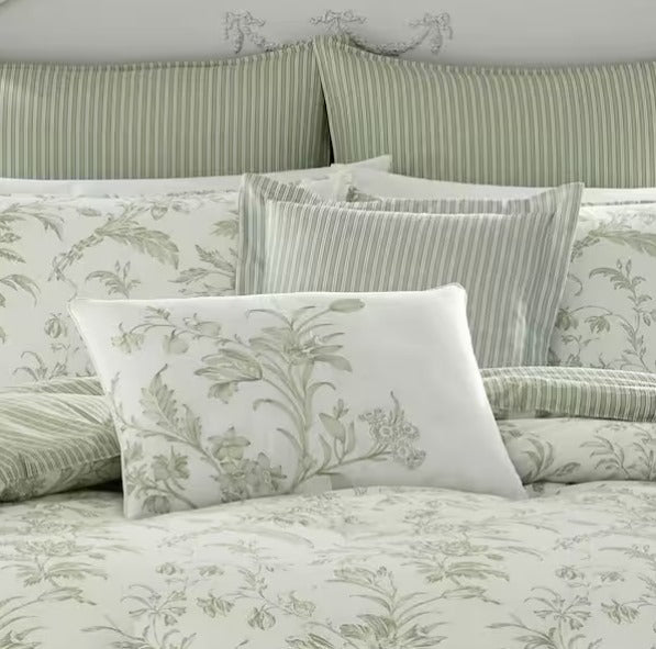 Green Floral Cotton Comforter Set