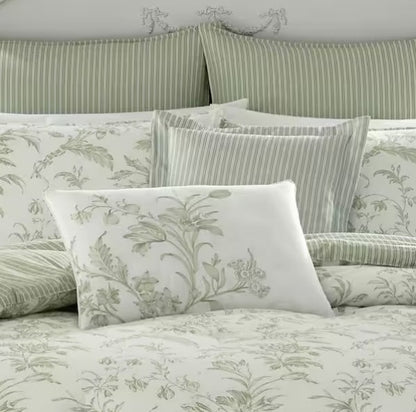 Green Floral Cotton Comforter Set