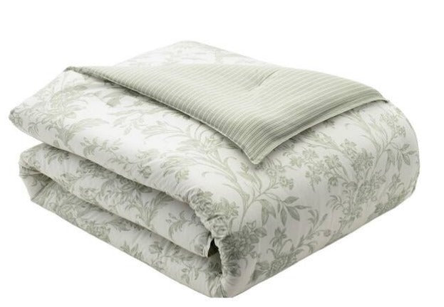 Green Floral Cotton Comforter Set