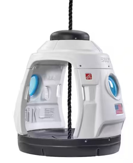 Space Capsule Swing with 2-in-1 Playhouse and Swing Design