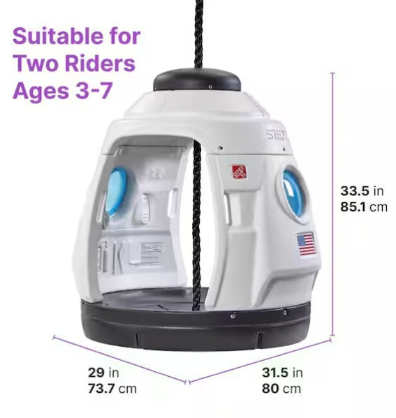 Space Capsule Swing with 2-in-1 Playhouse and Swing Design