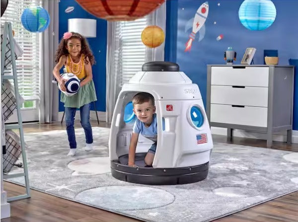 Space Capsule Swing with 2-in-1 Playhouse and Swing Design