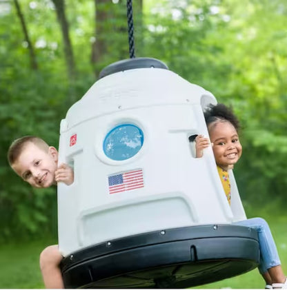 Space Capsule Swing with 2-in-1 Playhouse and Swing Design