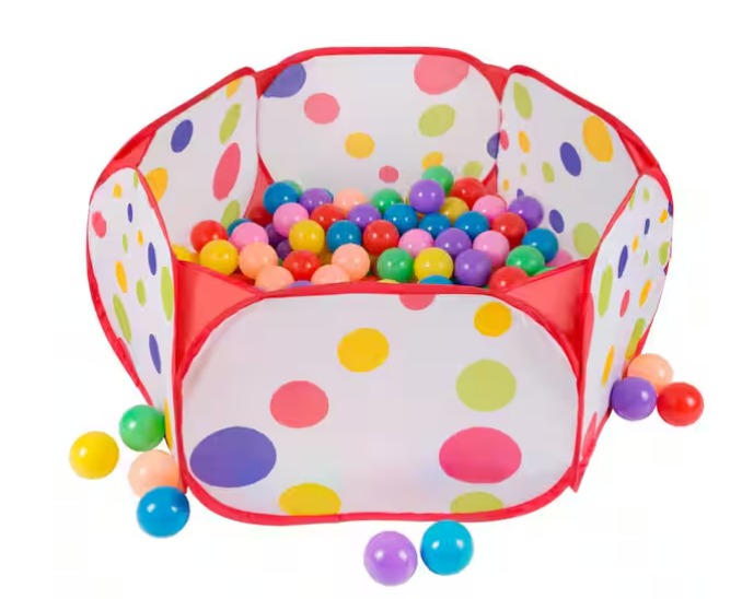 6-sided Pop-Up Ball Pit Tent with 200-Balls