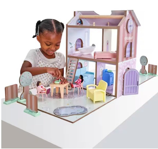 Play and Store Cottage Wooden Dollhouse