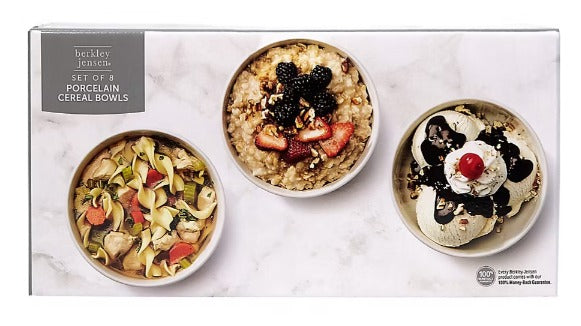 6" Porcelain Cereal Bowls, 8 pk. - White