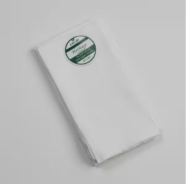 White Solid Cotton Kitchen Towel Set