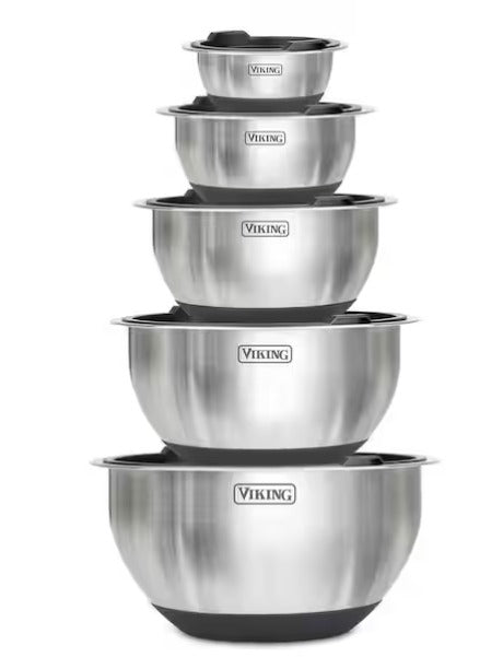 Stainless Steel 10-Piece Mixing Bowl Set