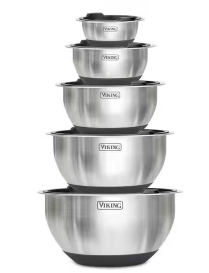 Stainless Steel 10-Piece Mixing Bowl Set