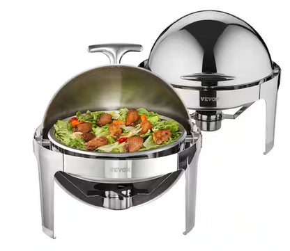 Roll Top Chafing Dish Buffet Set 6 qt