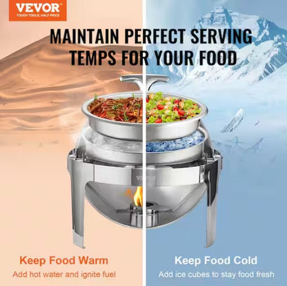 Roll Top Chafing Dish Buffet Set 6 qt