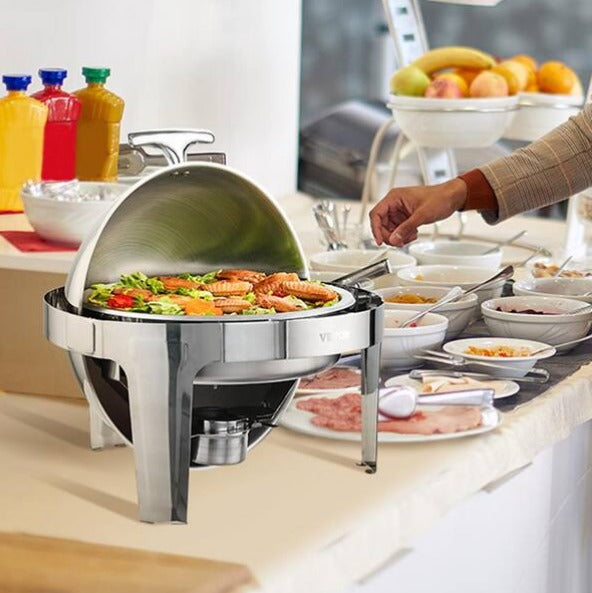 Roll Top Chafing Dish Buffet Set 6 qt