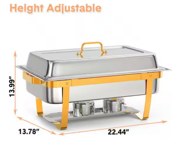 Stainless Steel Chafing Dish Buffet Set w/Lid Holder