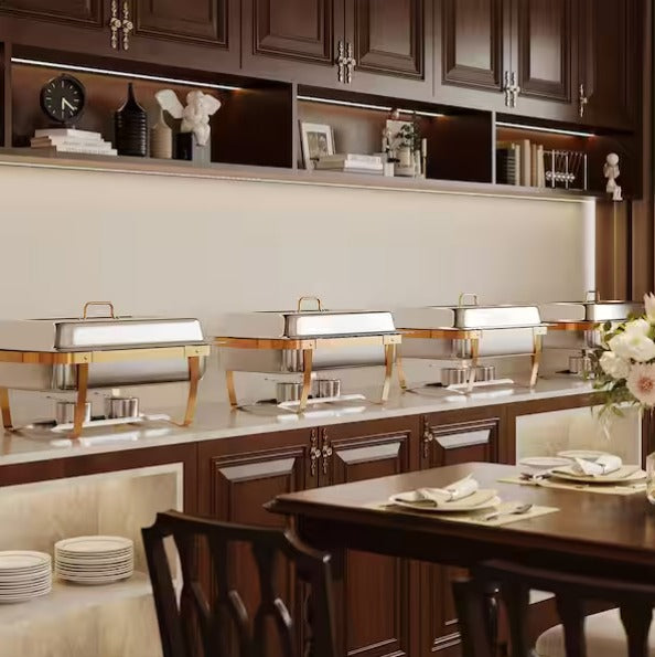 Stainless Steel Chafing Dish Buffet Set w/Lid Holder