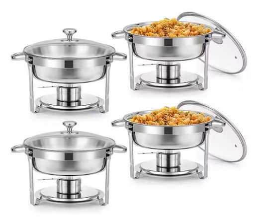 Stainless Steel Round Chafing Dishes Buffet Set