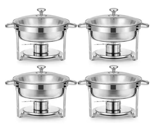 Stainless Steel Round Chafing Dishes Buffet Set