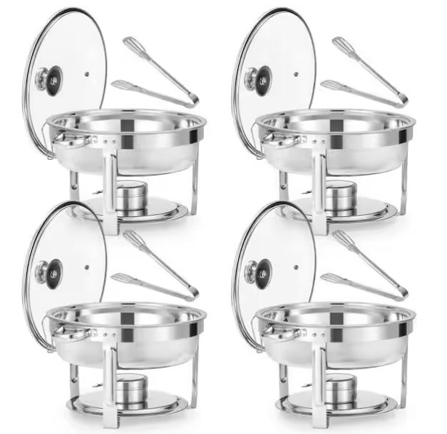 Stainless Steel Round Chafing Dishes Buffet Set