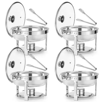 Stainless Steel Round Chafing Dishes Buffet Set