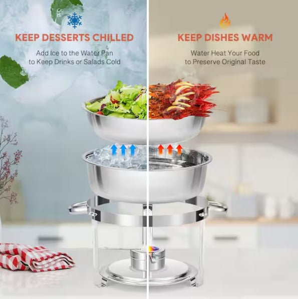 Stainless Steel Round Chafing Dishes Buffet Set