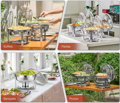 Stainless Steel Round Chafing Dishes Buffet Set